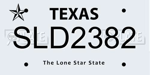 SLD2382 Texas License Plate