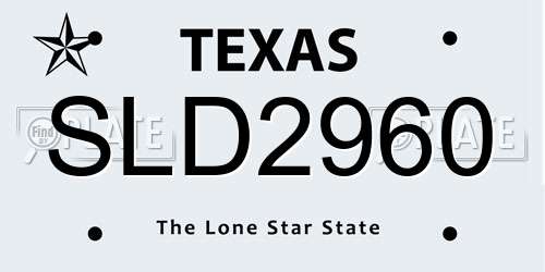 SLD2960 Texas License Plate