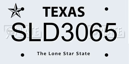 SLD3065 Texas License Plate