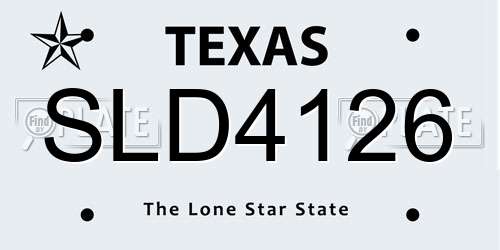 SLD4126 Texas License Plate