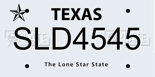 SLD4545 Texas License Plate