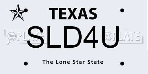 SLD4U Texas License Plate