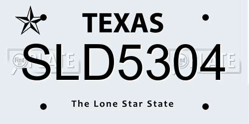 SLD5304 Texas License Plate
