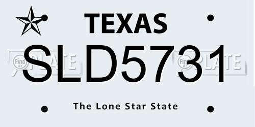 SLD5731 Texas License Plate