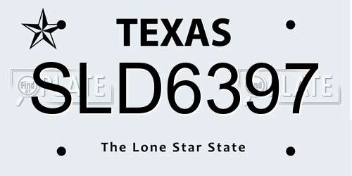SLD6397 Texas License Plate