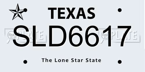 SLD6617 Texas License Plate