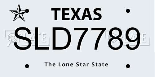 SLD7789 Texas License Plate