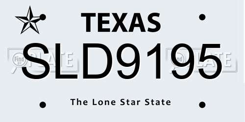 SLD9195 Texas License Plate