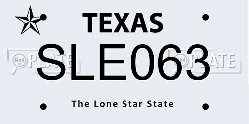 SLE063 Texas License Plate