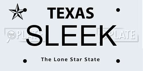 SLEEK Texas License Plate