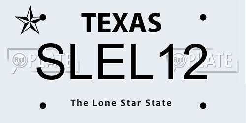 SLEL12 Texas License Plate