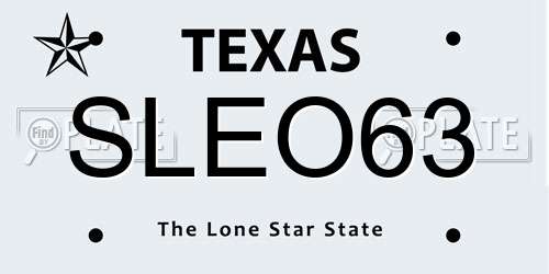SLEO63 Texas License Plate