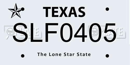 SLF0405 Texas License Plate