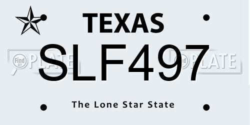 SLF497 Texas License Plate