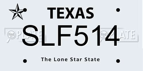 SLF514 Texas License Plate