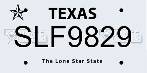 SLF9829 Texas License Plate