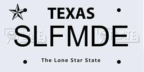 SLFMDE Texas License Plate