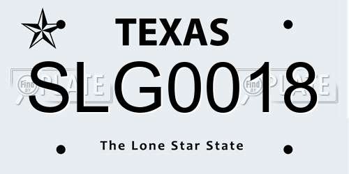 SLG0018 Texas License Plate