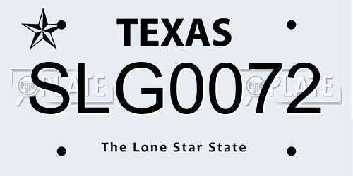 SLG0072 Texas License Plate