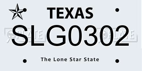 SLG0302 Texas License Plate
