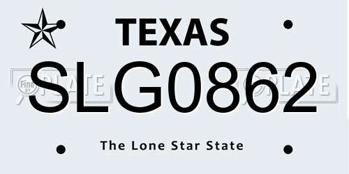 SLG0862 Texas License Plate