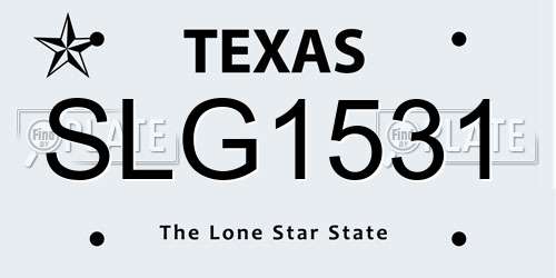 SLG1531 Texas License Plate