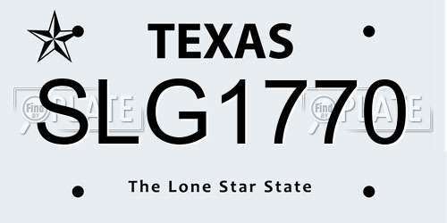 SLG1770 Texas License Plate