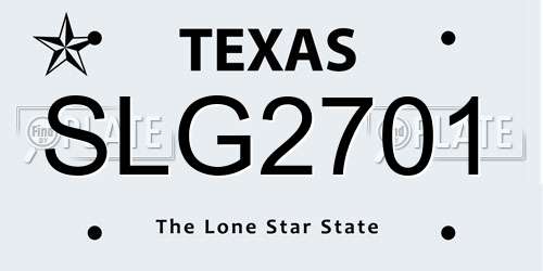 SLG2701 Texas License Plate