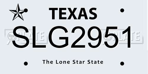 SLG2951 Texas License Plate