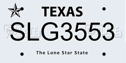SLG3553 Texas License Plate