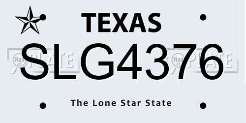 SLG4376 Texas License Plate