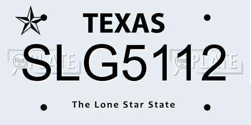 SLG5112 Texas License Plate
