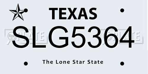 SLG5364 Texas License Plate