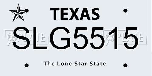 SLG5515 Texas License Plate