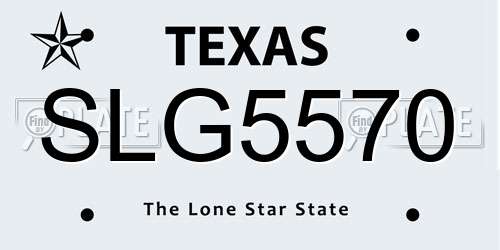 SLG5570 Texas License Plate