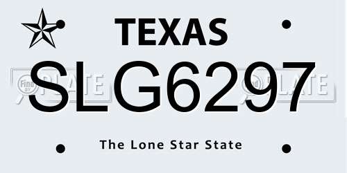 SLG6297 Texas License Plate