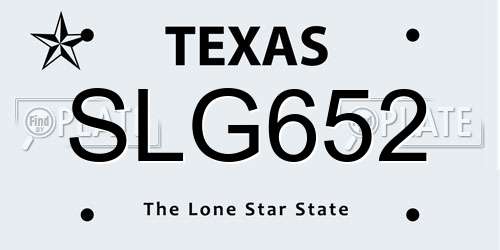 SLG652 Texas License Plate