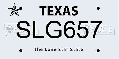 SLG657 Texas License Plate