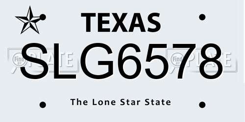 SLG6578 Texas License Plate