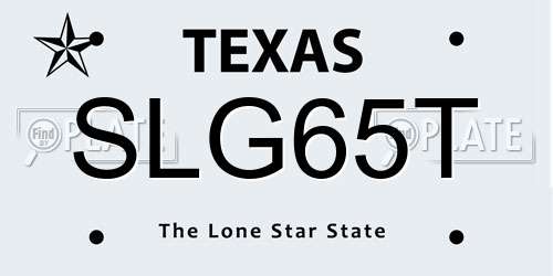 SLG65T Texas License Plate