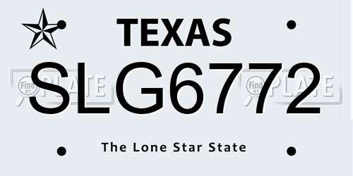 SLG6772 Texas License Plate