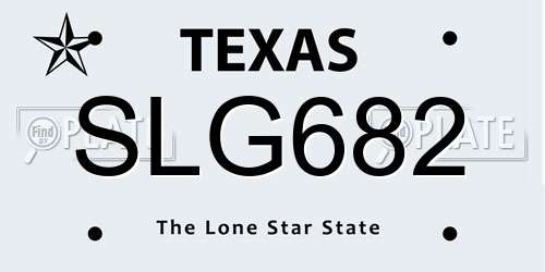 SLG682 Texas License Plate