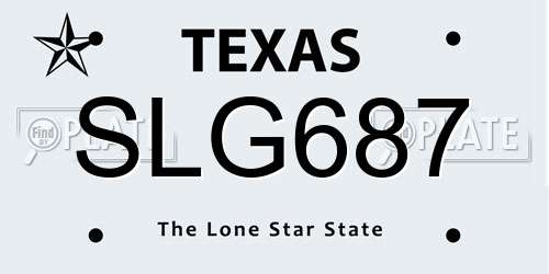 SLG687 Texas License Plate