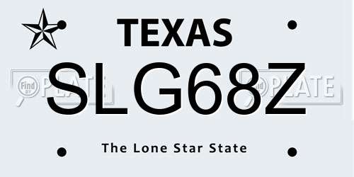 SLG68Z Texas License Plate