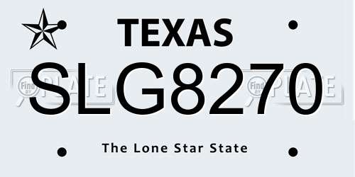 SLG8270 Texas License Plate