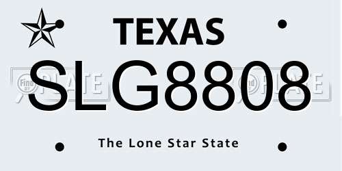 SLG8808 Texas License Plate