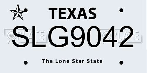 SLG9042 Texas License Plate
