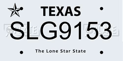 SLG9153 Texas License Plate