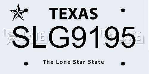 SLG9195 Texas License Plate