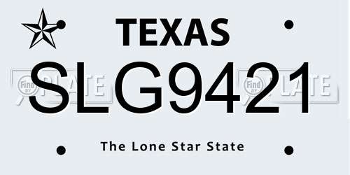 SLG9421 Texas License Plate
